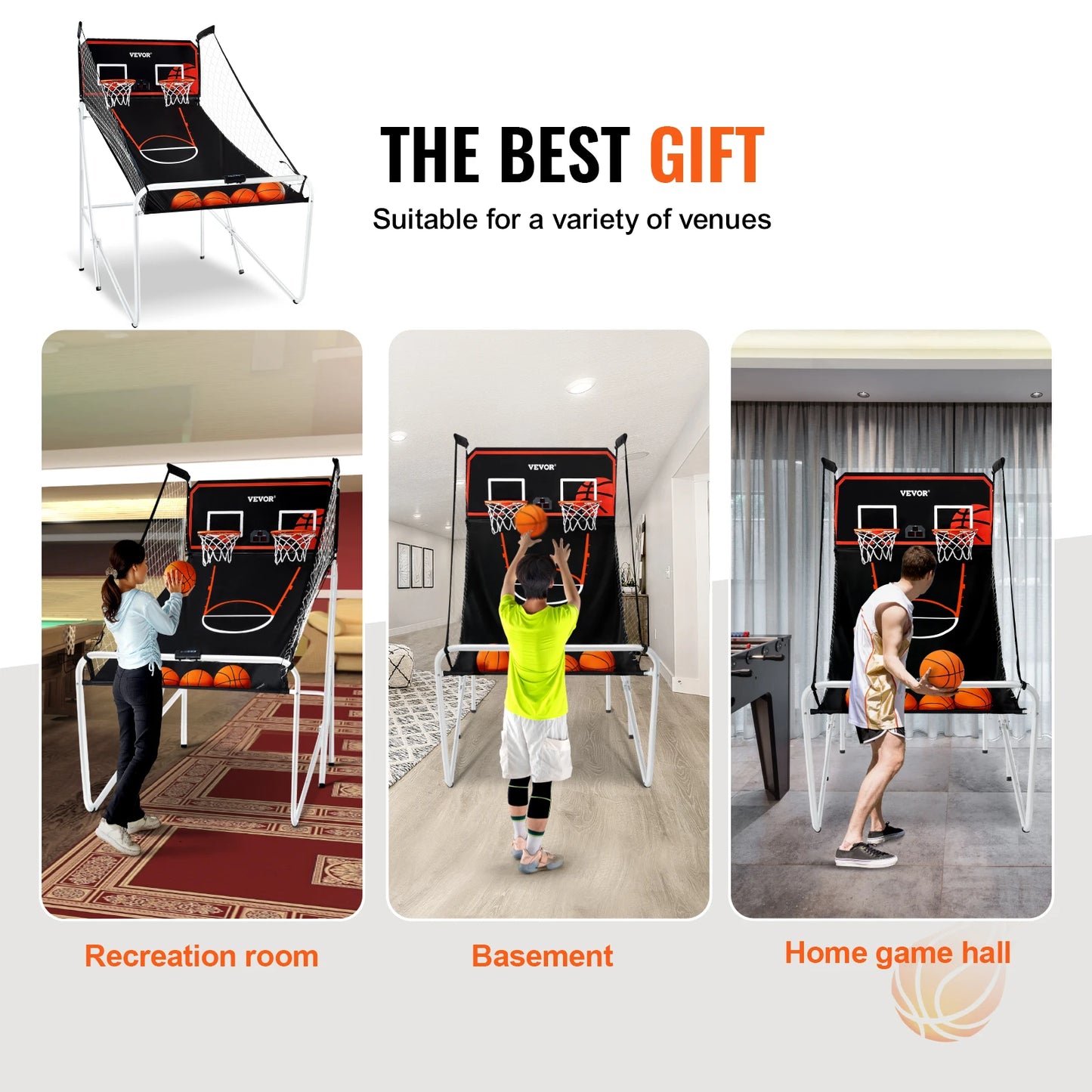 Foldable Basketball Arcade Game 8 Game Modes