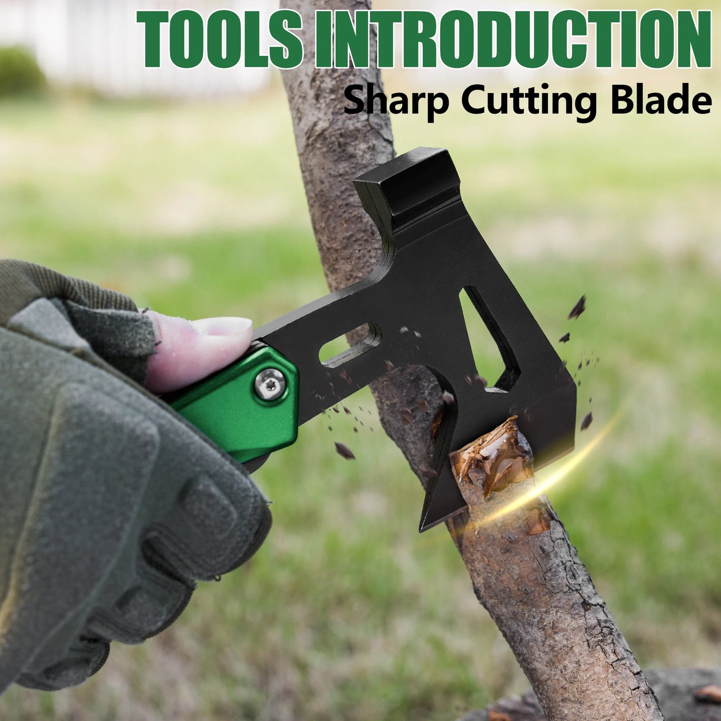 14-in-1, Hatchet Multi Tool Stainless Steel with LED Light,