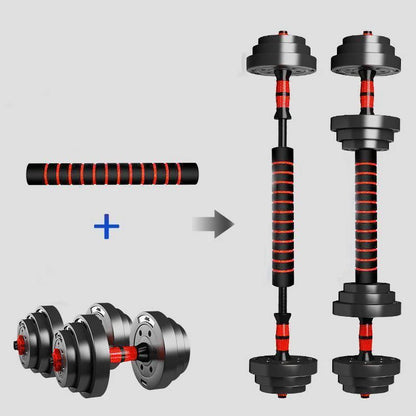 5-44lbs Adjustable Dumbbell to Barbell Set Home Gym