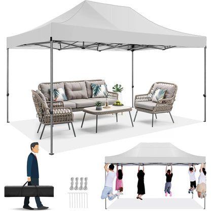 10'x15' Commercial Grade Pop Up Canopy, Heavy Duty