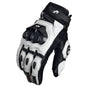 Motorcycle Gloves Genuine Leather  White Road Riding Team