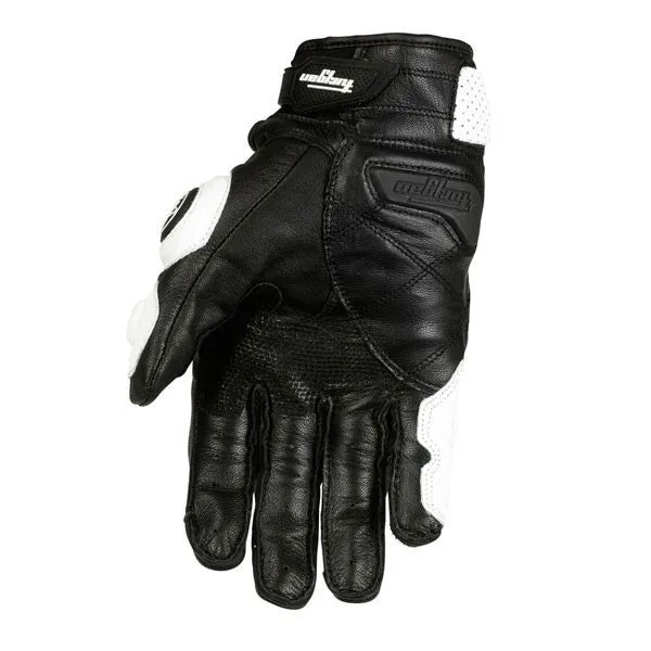 Motorcycle Gloves Genuine Leather  White Road Riding Team