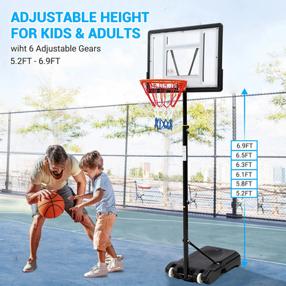Basketball Hoop Outdoor 5.2ft-10ft Adjustable For Kids