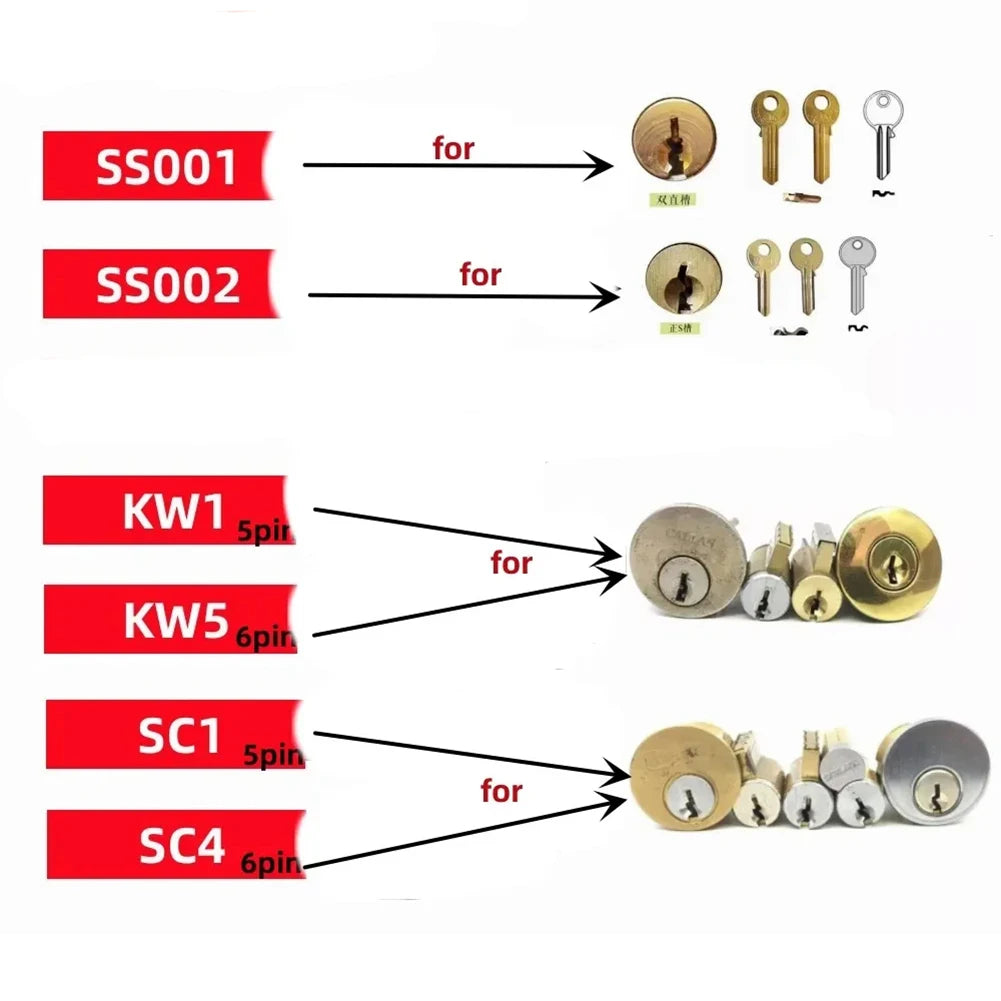 2-in-1 Stainless Steel Key Decoder Portable Precision Hook Tool