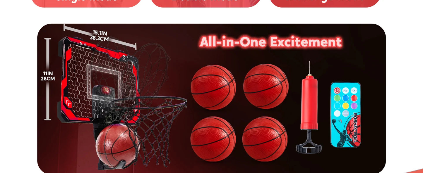 Mini Indoor Basketball Hoop Light Up Over The Door