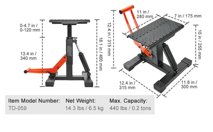 Hydraulic lift  Motorcycle dirt bike Stand 440lb