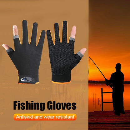 Winter Fishing Gloves 2 Cut Fingers Sport Cycling