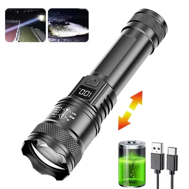 High-power Led Flashlight USB Rechargeable Torch