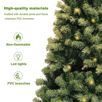 6-7ft Pre-Lit Christmas Tree LED Lights, 8 Modes
