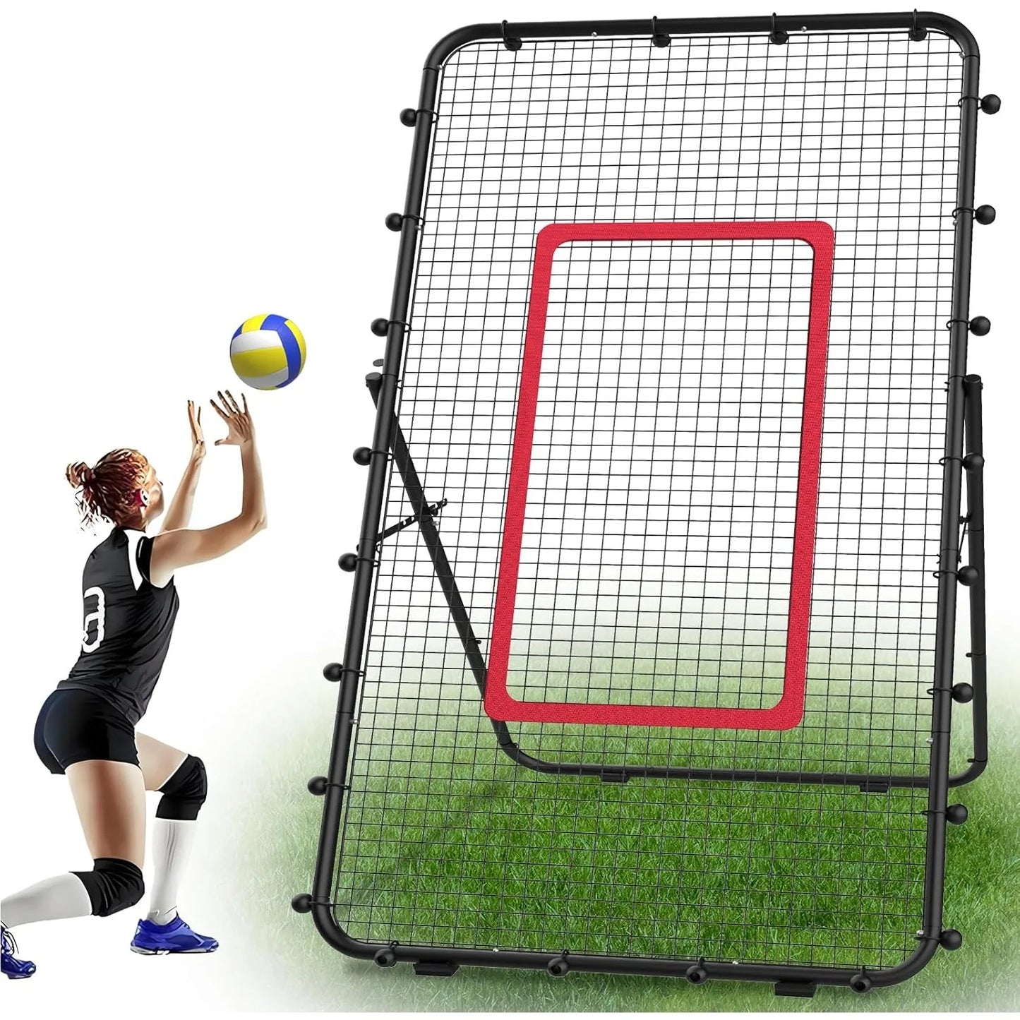 Adjustable 7x4ft  Multi-Sport Rebounder for , Backyard Hitting & Serving Practice