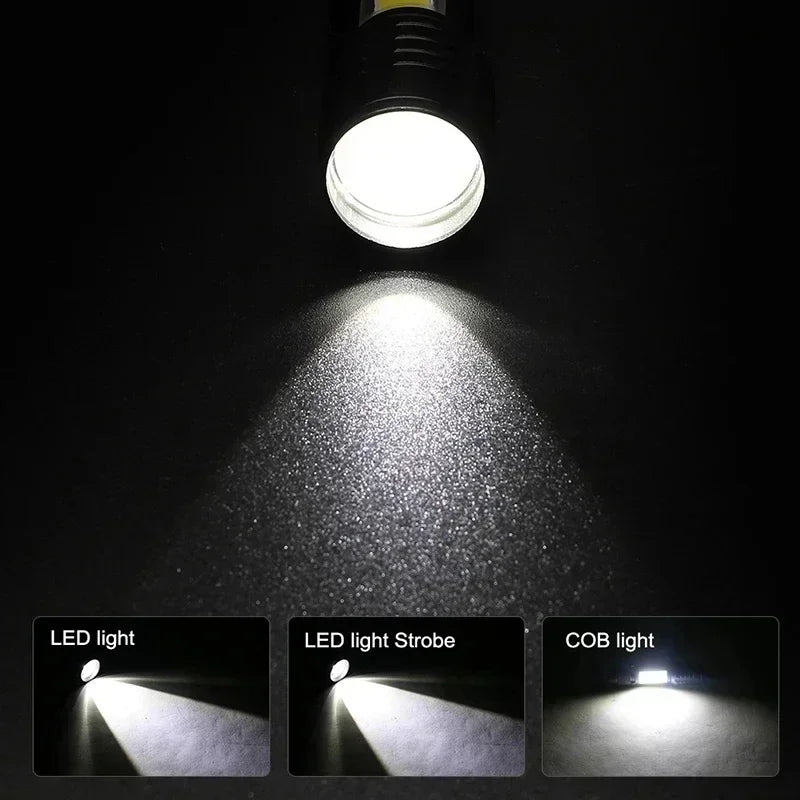 Portable Rechargeable LED Flashlight with Side Light