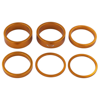 6Pcs Bike Fork Washer Set 2/5/10mm Bicycle Headset Spacer Bike Headset Stem Spacers Aluminum Alloy for 28.6mm Front Fork Bike