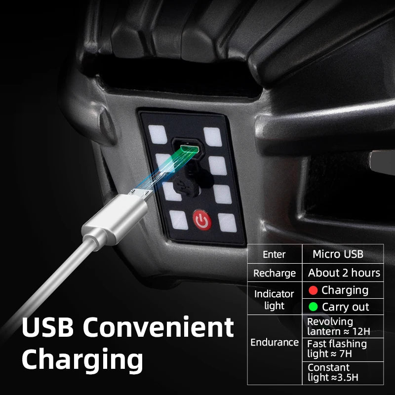 Bicycle Helmet  USB Warning Rear Light Cycling Helmet