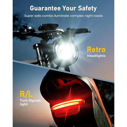 750/1500W Ebike 20/28MPH, 55-75 Miles Electric Motorcycle with 10.4/13AH Battery 20 INCH