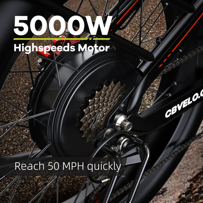 26" fat tire ebike 5000W , 150 Mile battery ,with warrenty