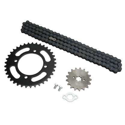 420 Chain Sprocket Kit 420 Chain 155mm 37T Rear 420 17T Front Sprocket  for 50cc to 125cc Dirt Mini Bikes ATV Go Kart