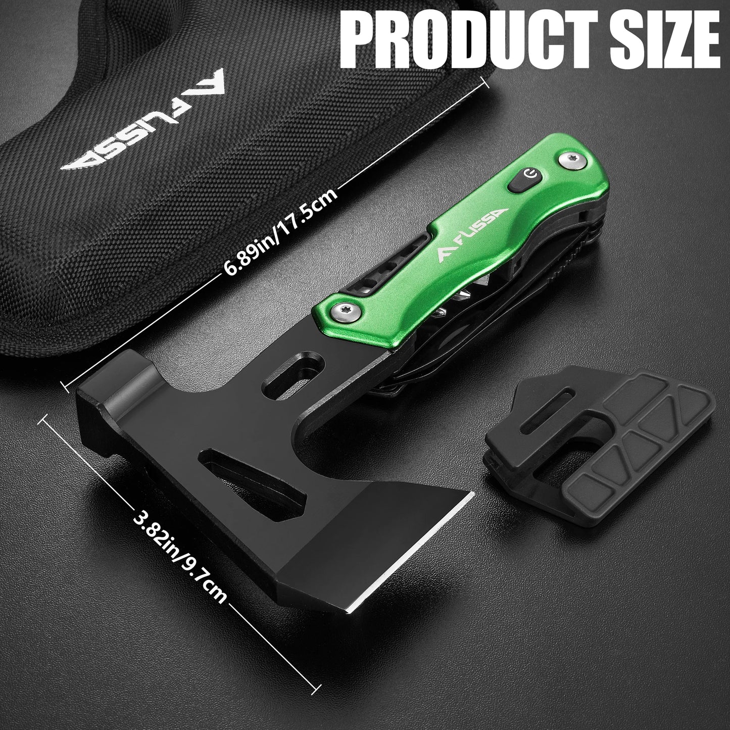 14-in-1, Hatchet Multi Tool Stainless Steel with LED Light,