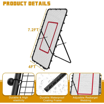 Adjustable 7x4ft  Multi-Sport Rebounder for , Backyard Hitting & Serving Practice
