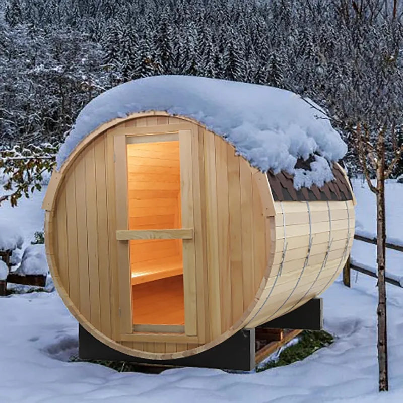 Outdoor Barrel Steam Sauna, 6-8Person  Electric Heater