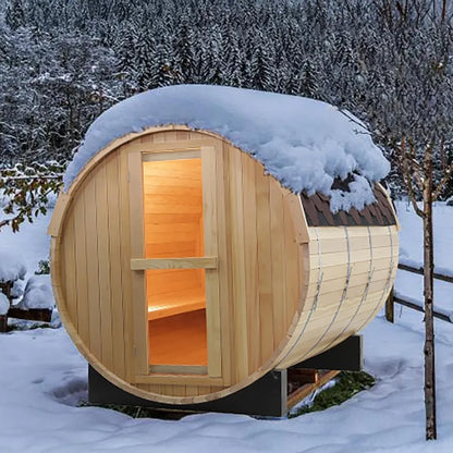 Outdoor Barrel Steam Sauna, 6-8Person  Electric Heater