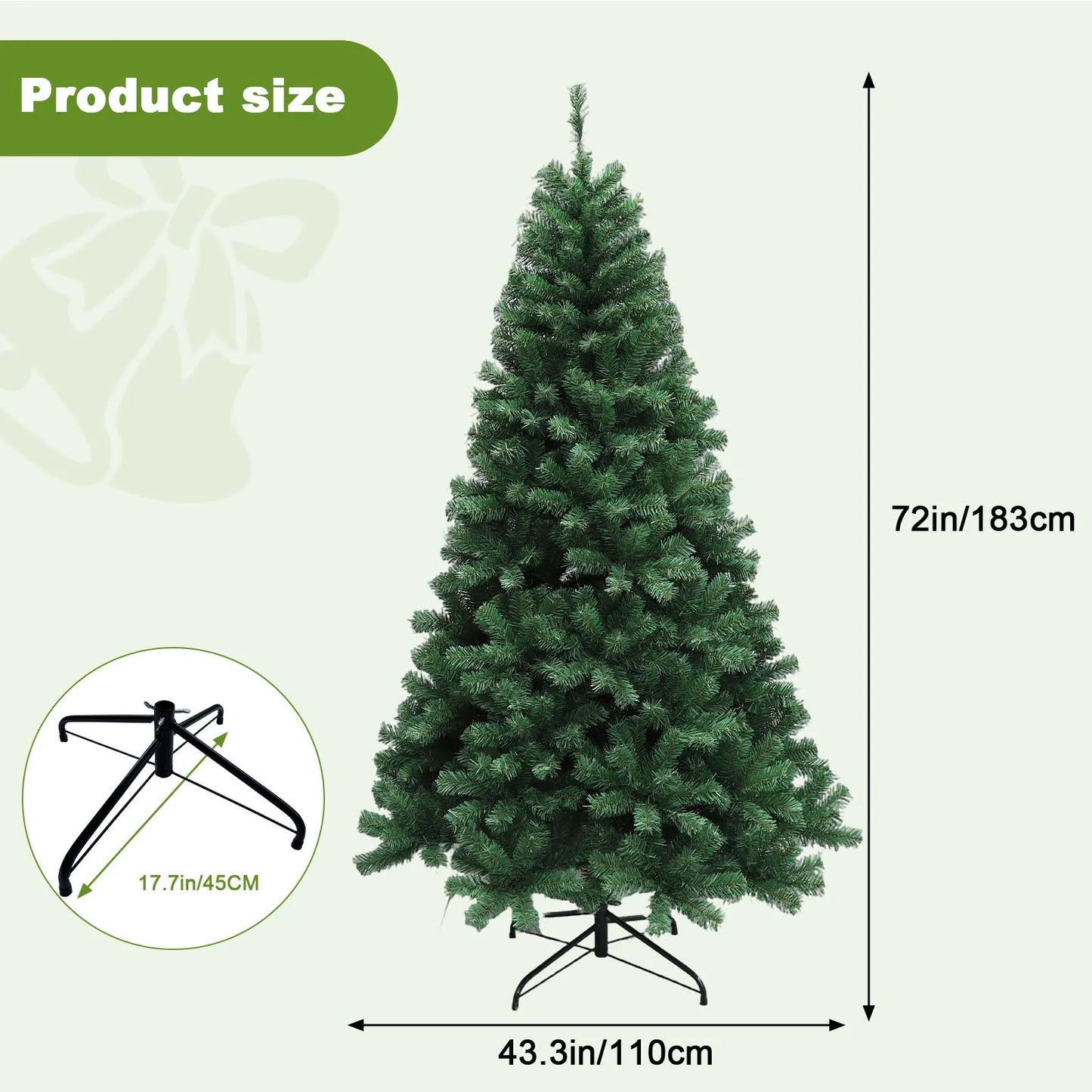 6-7ft Pre-Lit Christmas Tree LED Lights, 8 Modes