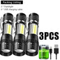 Portable Rechargeable LED Flashlight with Side Light