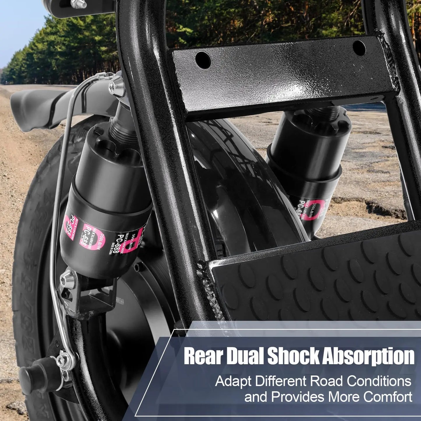 500W Electric Scooter with Seat, 14" Fat Tire,