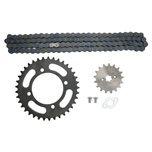 Front Rear Sprocket 420 Chain 155mm 37T Rear 420 17T Front Sprocket  for 50cc to 125cc Dirt Bikes ATV Go Kart