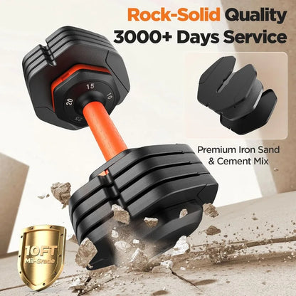 Adjustable Dumbbell Set  110lbs 50lbs Capacity  25lbs 55lbs Adjustable Weight