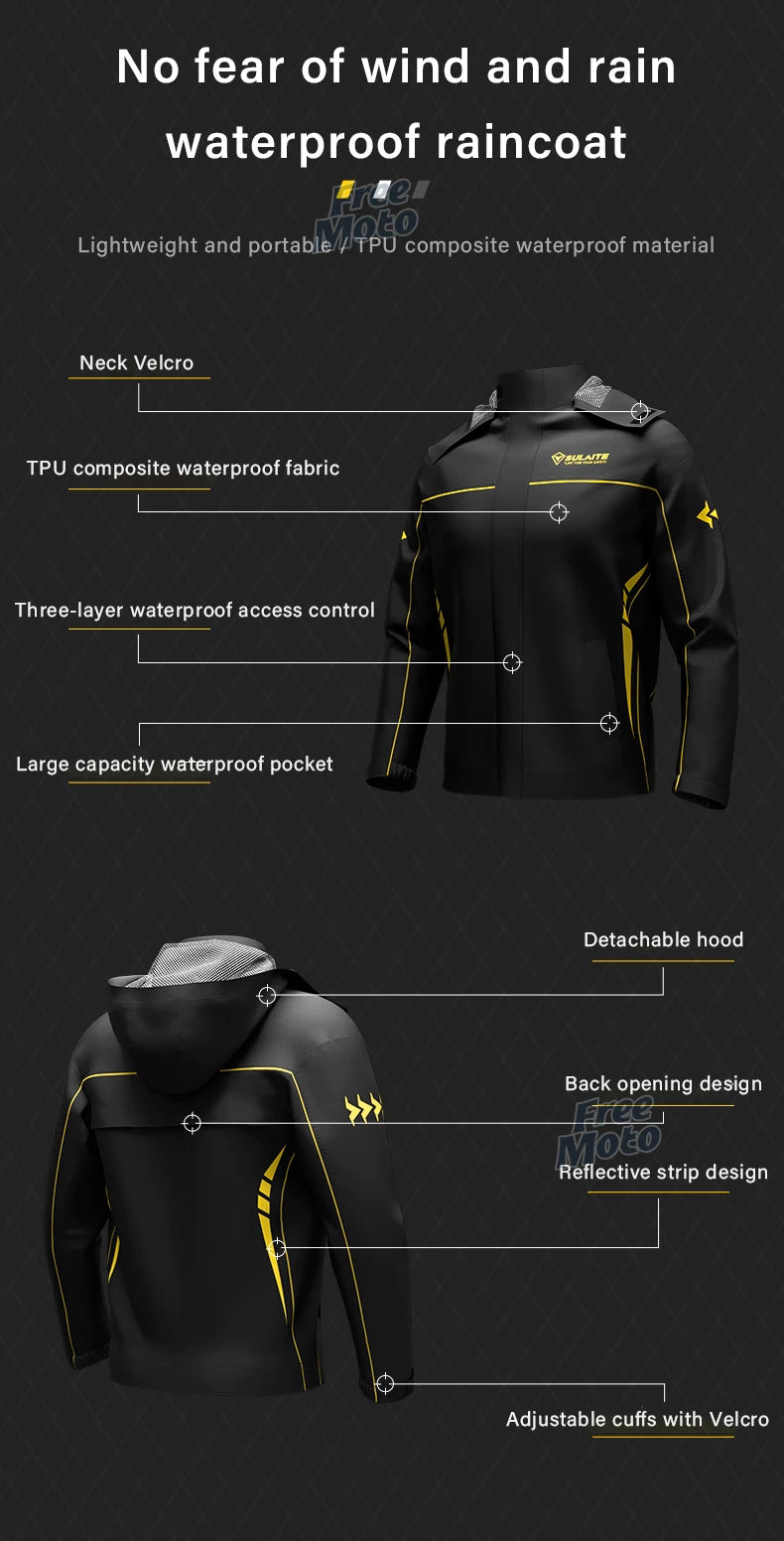 Waterproof Rain Gear Reflective  Rain Coats Lightweight