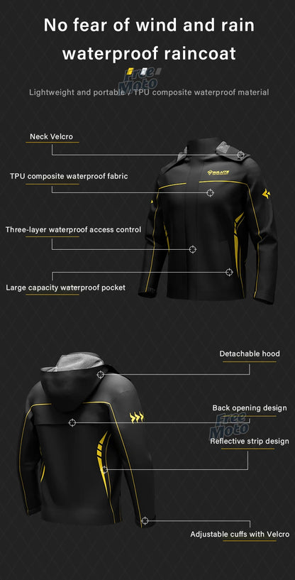 Waterproof Rain Gear Reflective  Rain Coats Lightweight