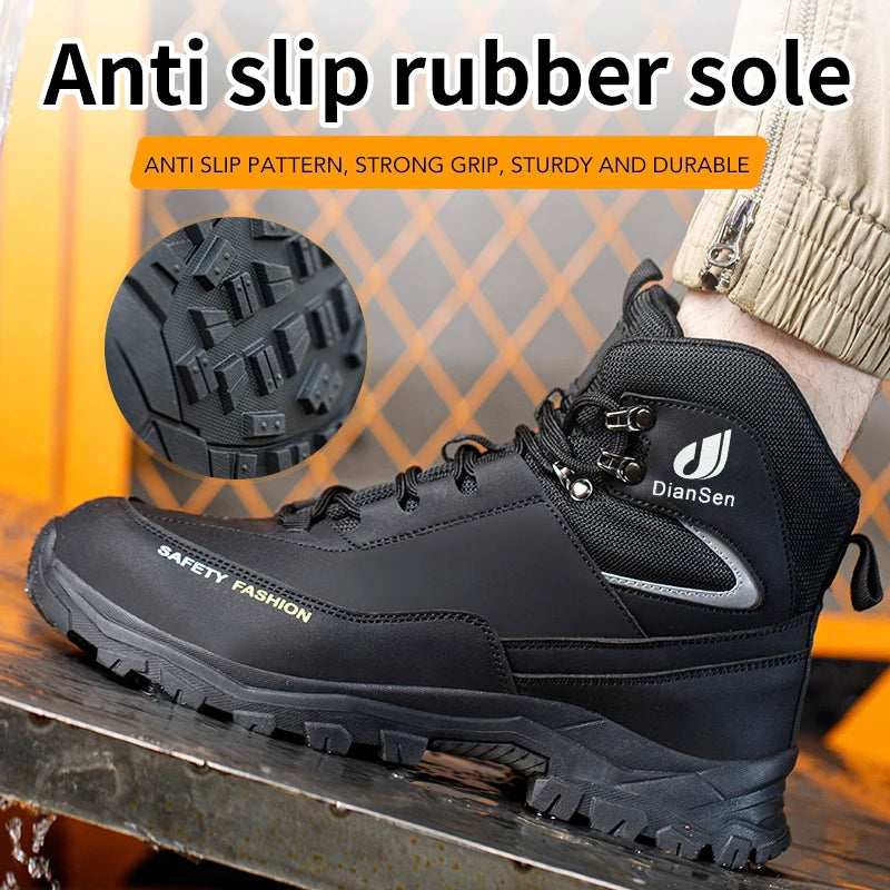 Steel Toe Work Boots High Top Anti-Puncture