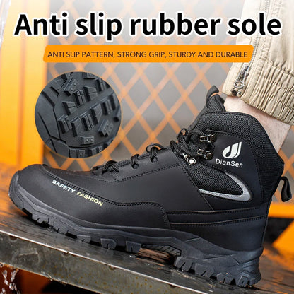 Steel Toe Work Boots High Top Anti-Puncture