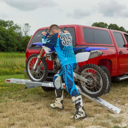 Motorcycle Hitch Carrier with Loading Ramp Aluminum 400 lb. Capacity