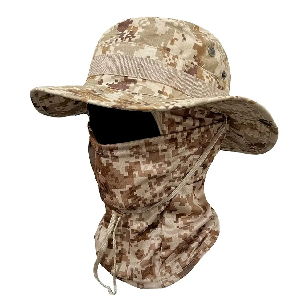 Boonie Hat Full Face Mask Set Wide Brim