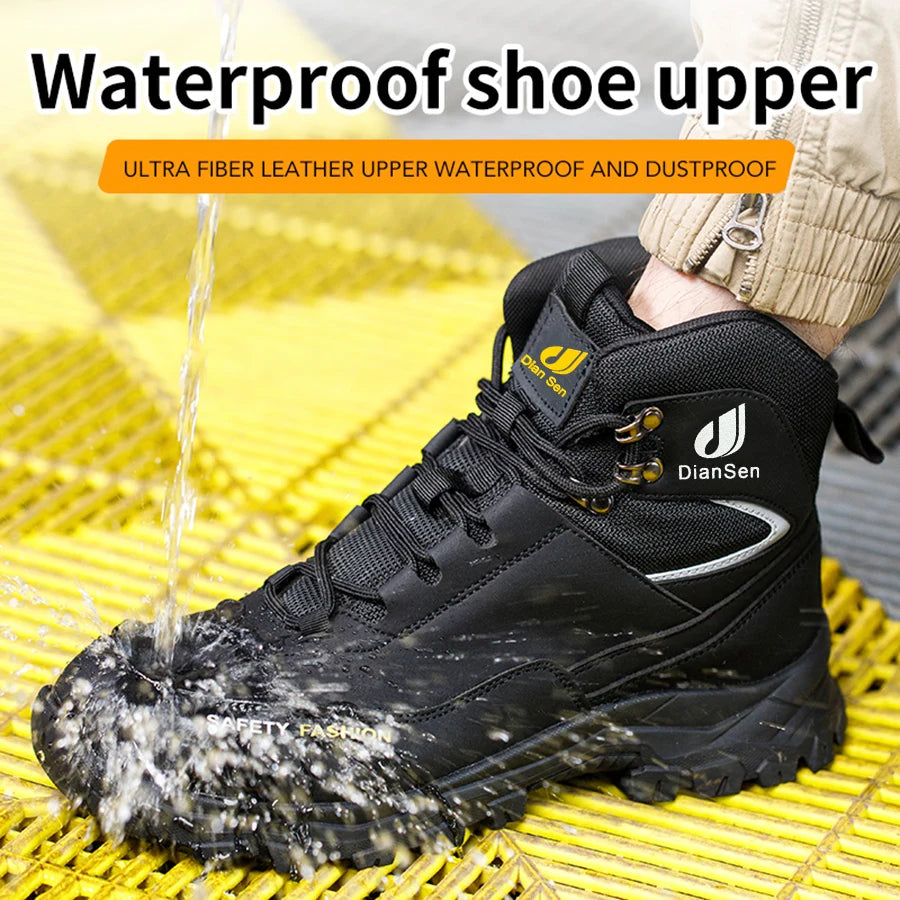 Steel Toe Work Boots High Top Anti-Puncture