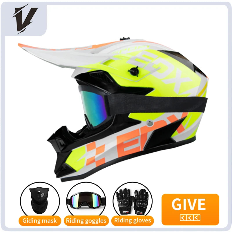 Full Face Motorcycle Helmet with 3 Piece Gift