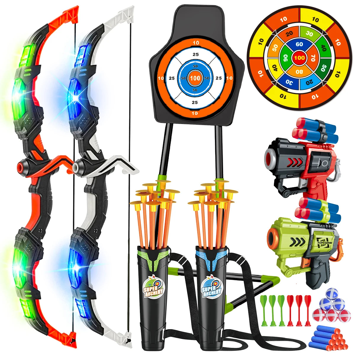Bow Arrow + Guns Toy For Kids