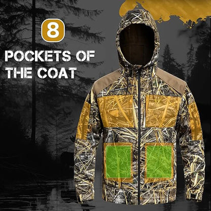 Quiet Hunting Jacket Softshell Fleece-Lined Camouflage