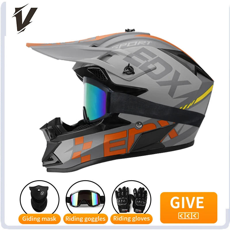 Full Face Motorcycle Helmet with 3 Piece Gift