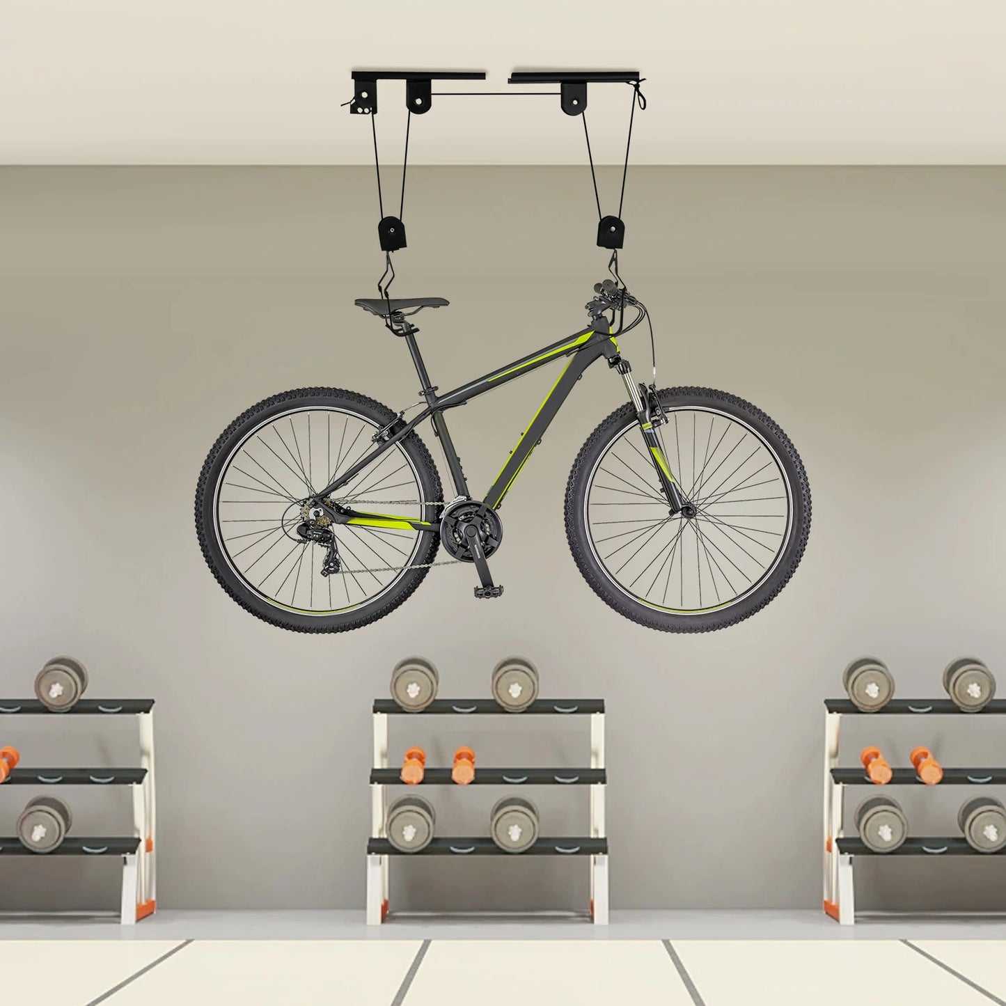 Bike Hoist for Garage Ceiling Mount Pulley System