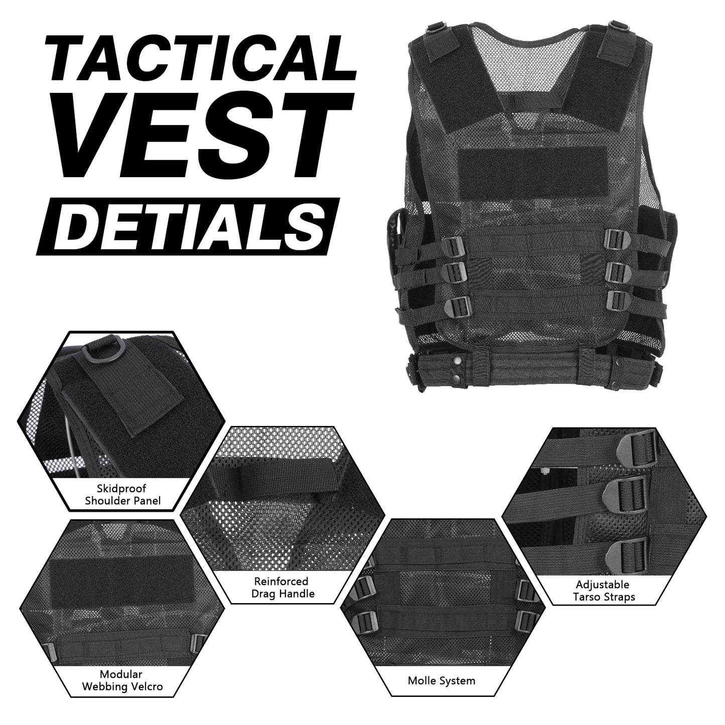 Tactical Vest - Multi-Pocket for Airsoft, Hunting,