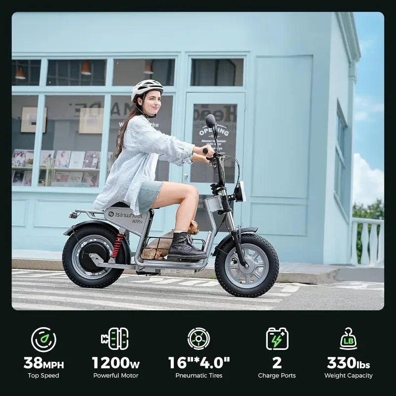 2025 Electric Scooter Adults, 21/38 MPH Top Speed & 28/43 Miles Range
