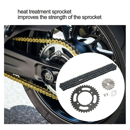 420 Chain Sprocket Kit 420 Chain 155mm 37T Rear 420 17T Front Sprocket  for 50cc to 125cc Dirt Mini Bikes ATV Go Kart