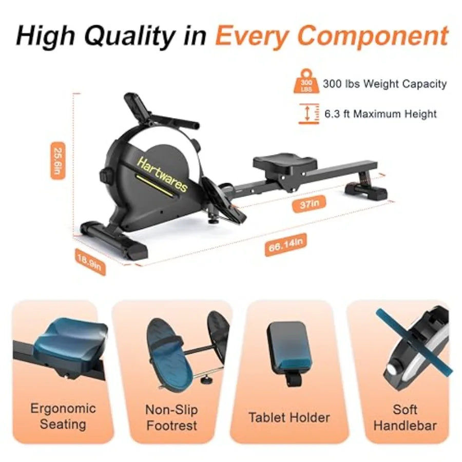 Magnetic Rowing Machine with 77lbs High Resistance