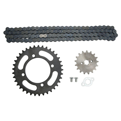 420 Chain Sprocket Kit 420 Chain 155mm 37T Rear 420 17T Front Sprocket  for 50cc to 125cc Dirt Mini Bikes ATV Go Kart