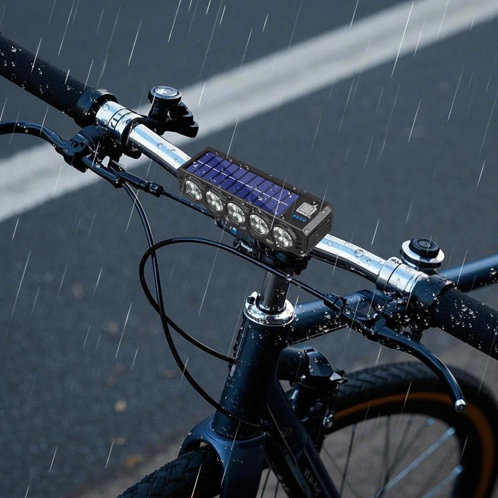 20LED Solar Bicycle Horn Light  4000mAh Flashlight  Night Riding