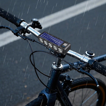 20LED Solar Bicycle Horn Light  4000mAh Flashlight  Night Riding