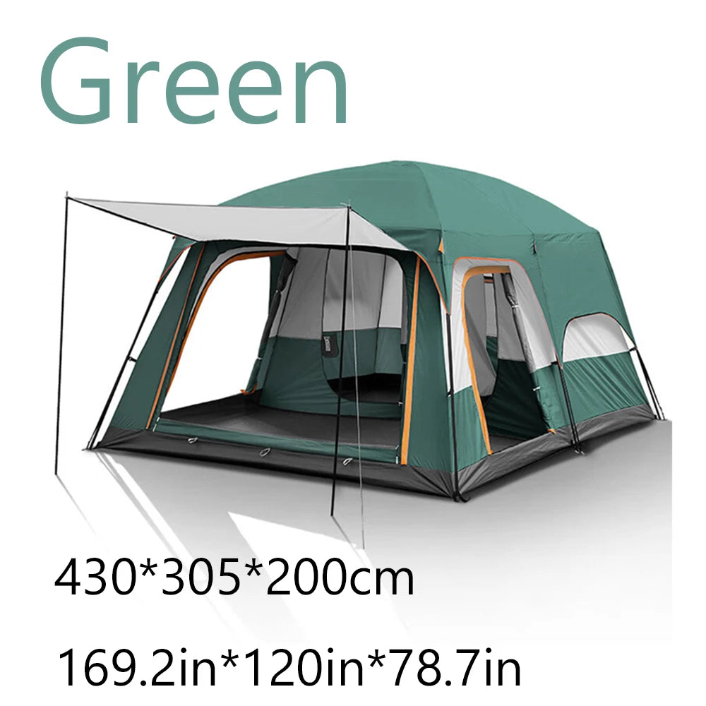 2025 Upgraded 4 Season Camping Tent 3-12 Person Waterproof Windproof