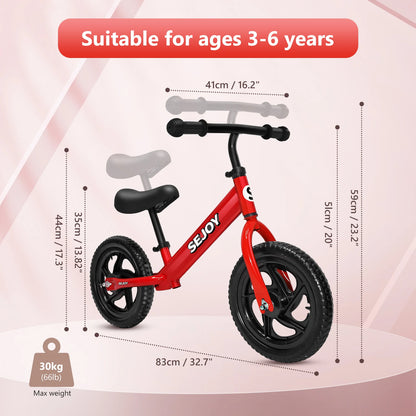 Balance Bike,Lightweight Toddler Bike for 3-6 Year Old Boys